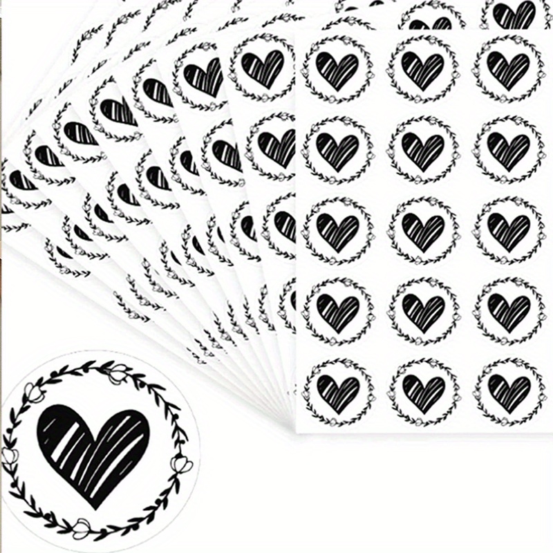 290 pièces Autocollant Cœur Stickers Adhésif Sceau Etiquettes