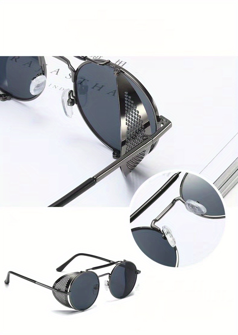 1pza- Gafas Estilo Steampunk Hombres, Lentes Sol Redondos Montura Aviador  Estilo Retro Parabrisas - Joyería Accesorios - Temu Mexico