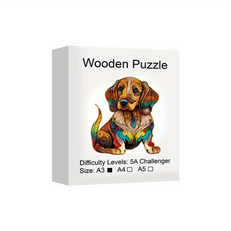 Colorful Golden Retriever Wooden Puzzle Shaped Puzzle - Temu