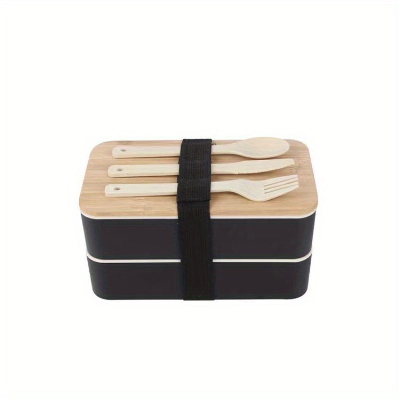 Single Layer Lunch Box With Bamboo Lid Microwaveable Bento - Temu