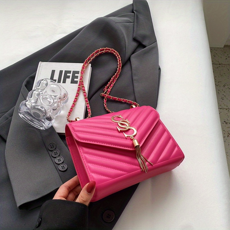 SOLD*Authentic YSL Hot Pink Quilted Bag