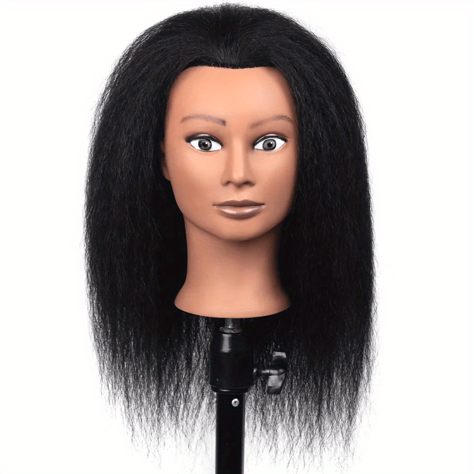 Afro Mannequin Head Manikin Cosmetology Doll Head 100% Human Hair Practice  Head Hairdresser Training Head With Stand (total Length ) - Temu Netherlands