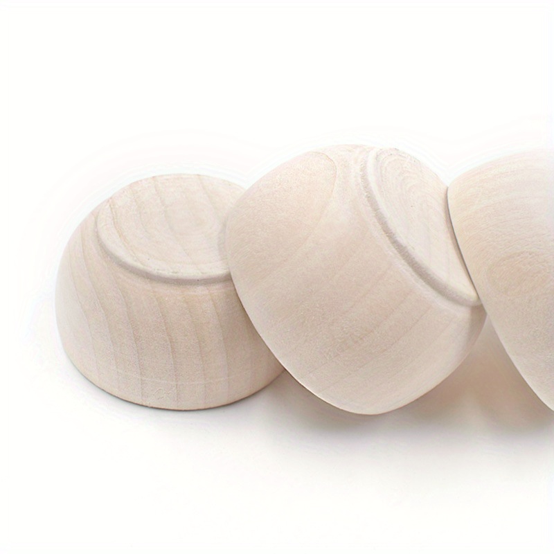 5pcs natural wooden bowls 30x57mm diy crafts home decor accents   paintable toys details 3