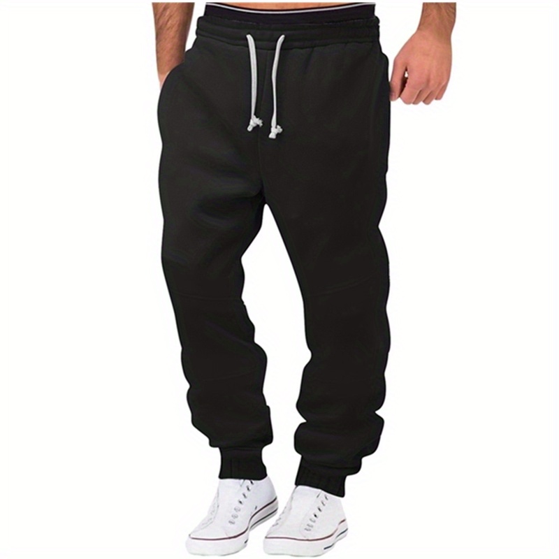 Classic Design Joggers Men's Casual Stretch Waist Drawstring - Temu