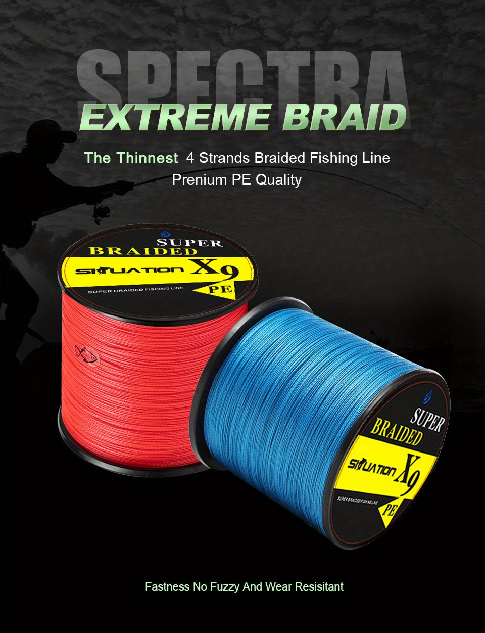 219yds Ultra Strong Wear Resistance Fishing Line, 9-strand Pe Braided  Fishing Line, / For Smooth Long Castings - Temu United Kingdom