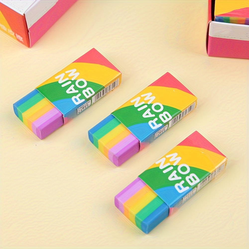 SuperPIG Pack of 30 Rainbow Eraser（2b）Color Eraser for Kids Students  Rainbow Pencil Eraser for School Classroom Office