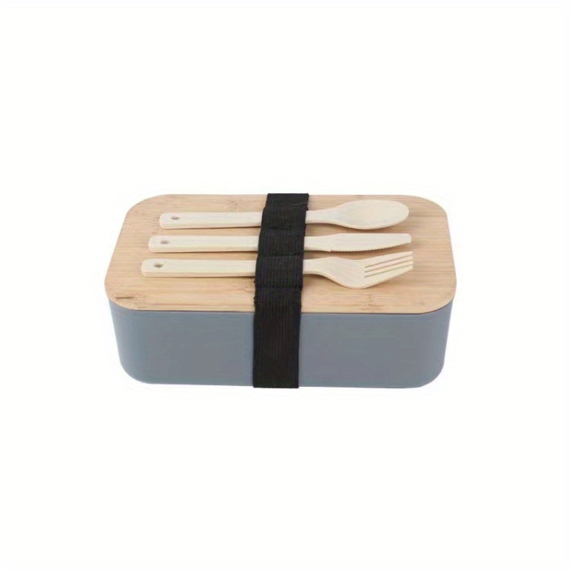 Single Layer Lunch Box With Bamboo Lid Microwaveable Bento - Temu