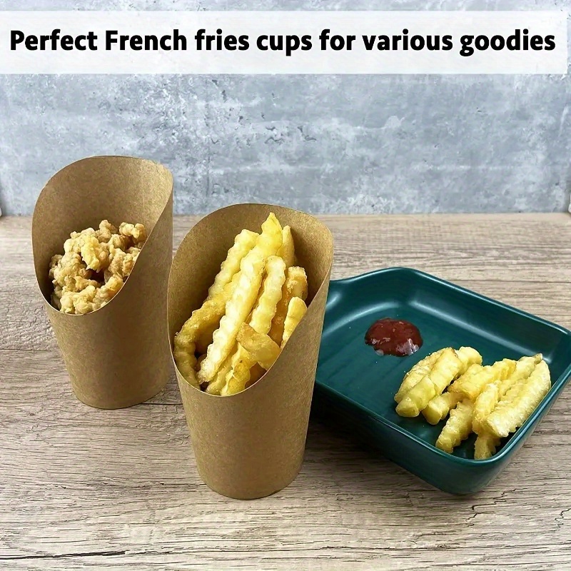 Paper Cups French Cones Holder Food Charcuterie Popcorn Fry For