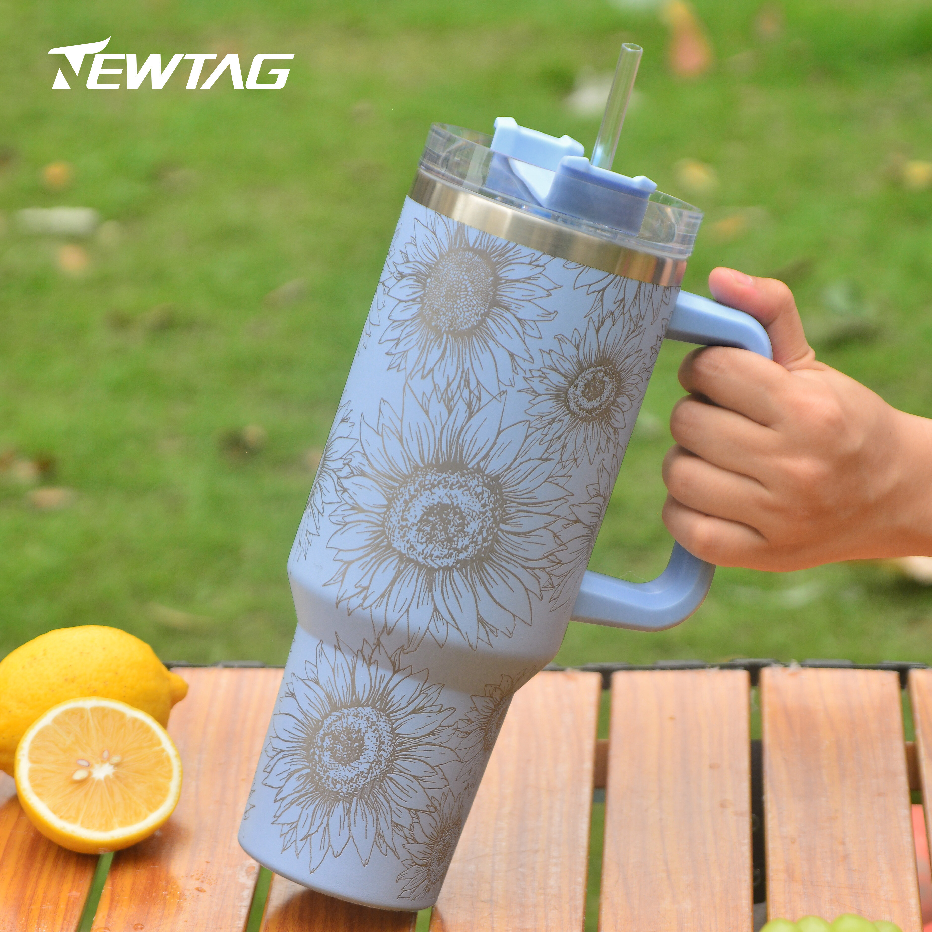 Sunflower Printed Insulated Tumbler Stainless Steel Travel - Temu