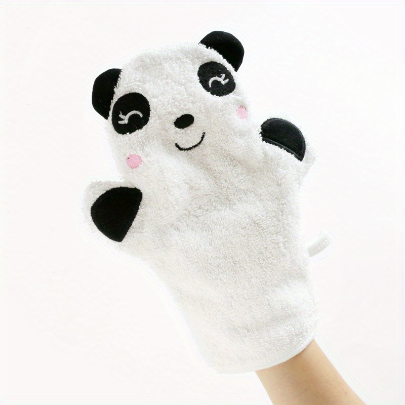 1pc  s cartoon bath gloves little   bath towel animal embroidery shape rubbing bath towel details 1