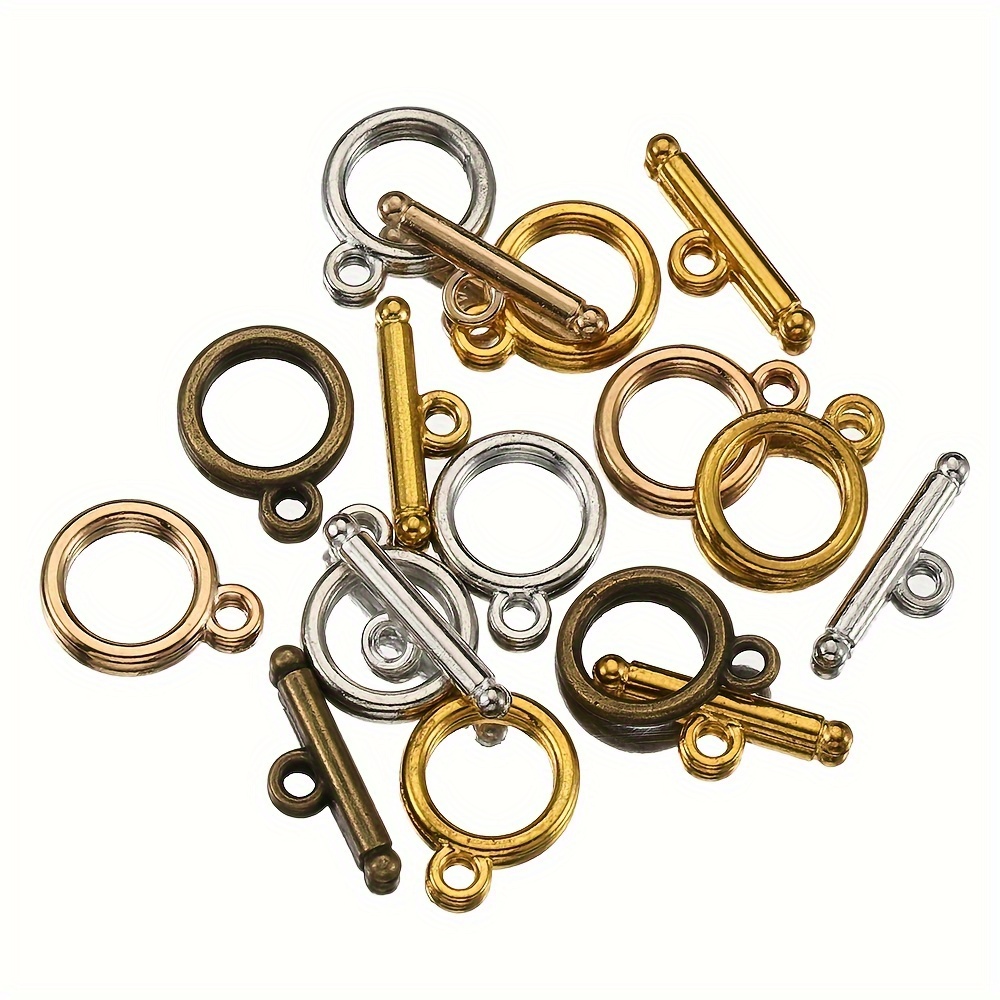 120Pcs Iron Metal Toggle Jewelry Clasps 12 Styles T-bar Closure