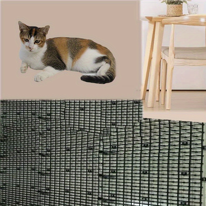 Tapis d'extérieur répulsif pour chats, tapis pour chat avec ceinture  épineuse à pointes, tapis en filet anti-chat, envoyez des clous en U  (400x28cm)