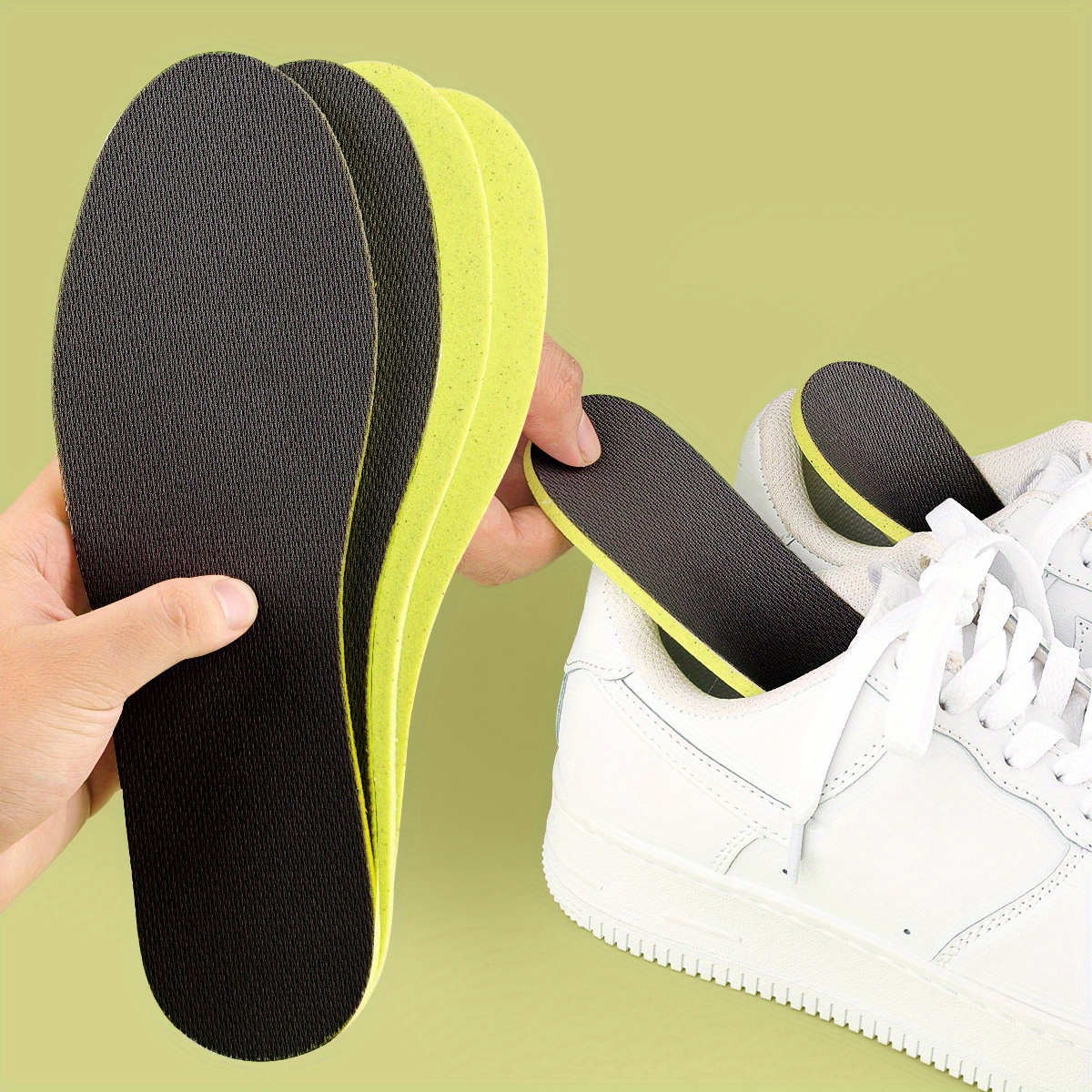 Image of 3 Pairs Of Light Foot Insoles Yellow Black Gray Ultra Thin Euroso Nai Women&;s Anti-slip Men&;s Sweat-absorbing Breathable Non-stuffy Feet Anti-odor Soft Bottom Shoes Single Shoes Insoles