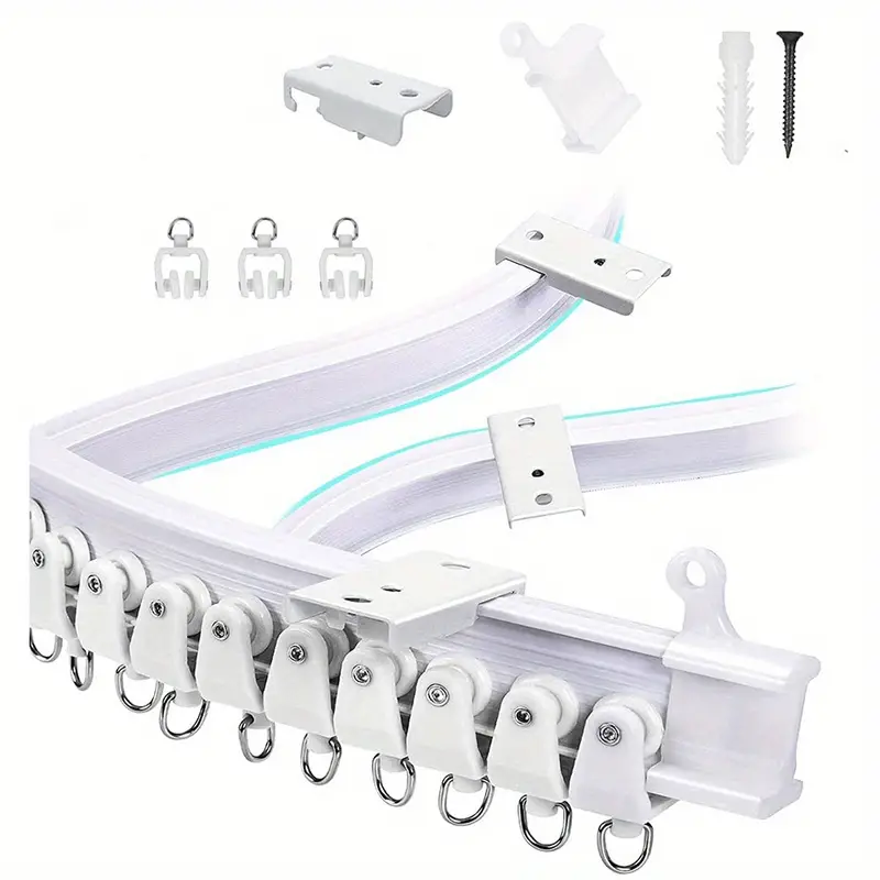 5 Meters Heavy Duty Flexible Curtain Rail Ceiling Mount, Bendable Curtain  Track