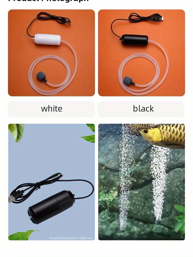 Generic 2x 5V Fishing USB Mini Aquarium Air Pump With Loop White