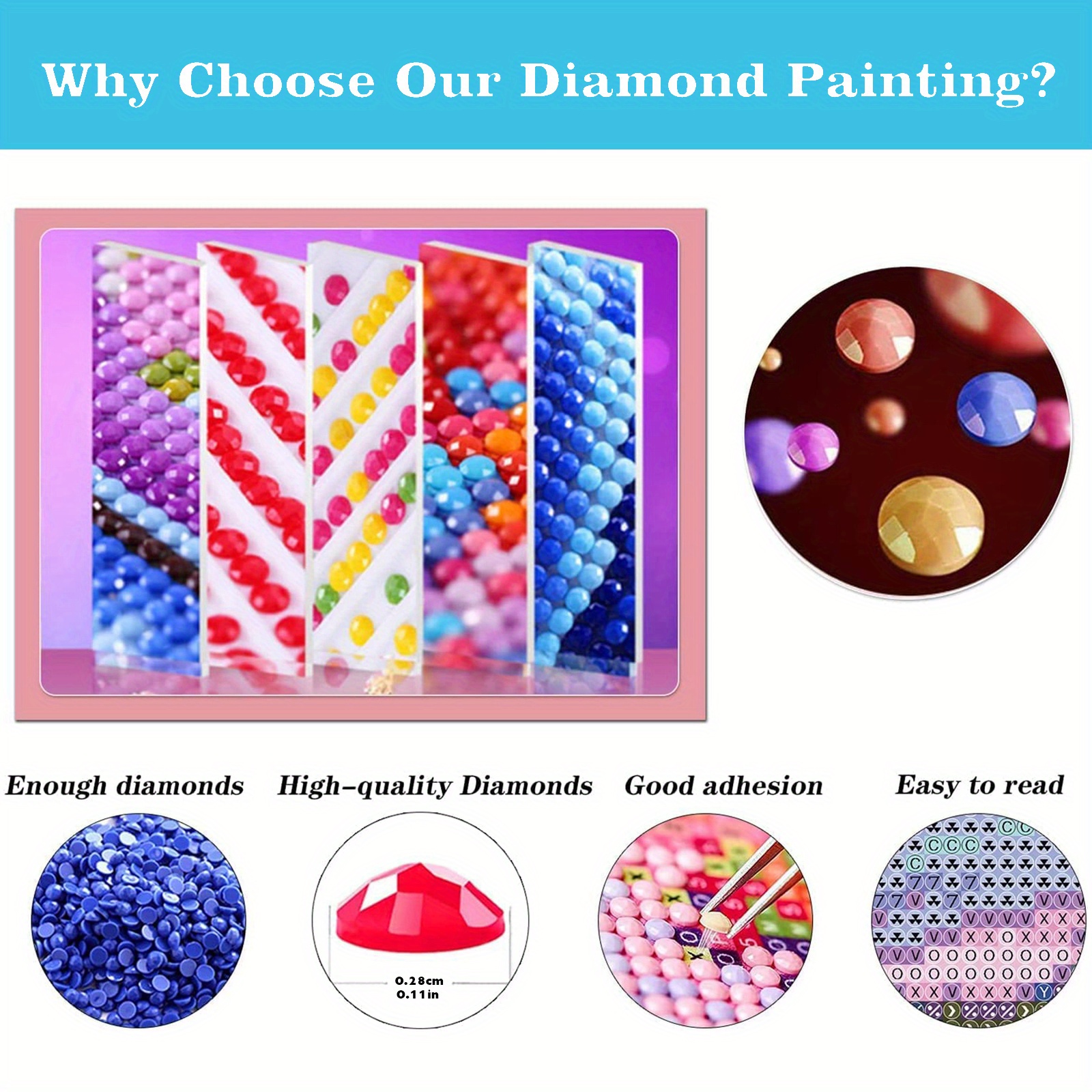Diamond Painting Kit Skull Love Design - 12x12 Inch Round Full Drill DIY Art For Adults