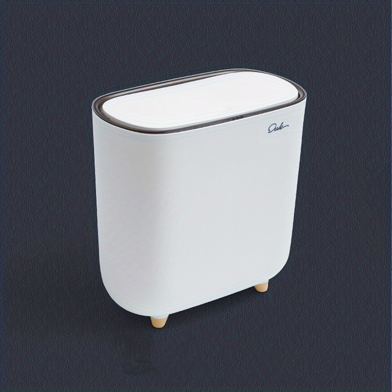 Slim Trash Can, Trash Bin, Toilet Garbage Can With Pressure Ring