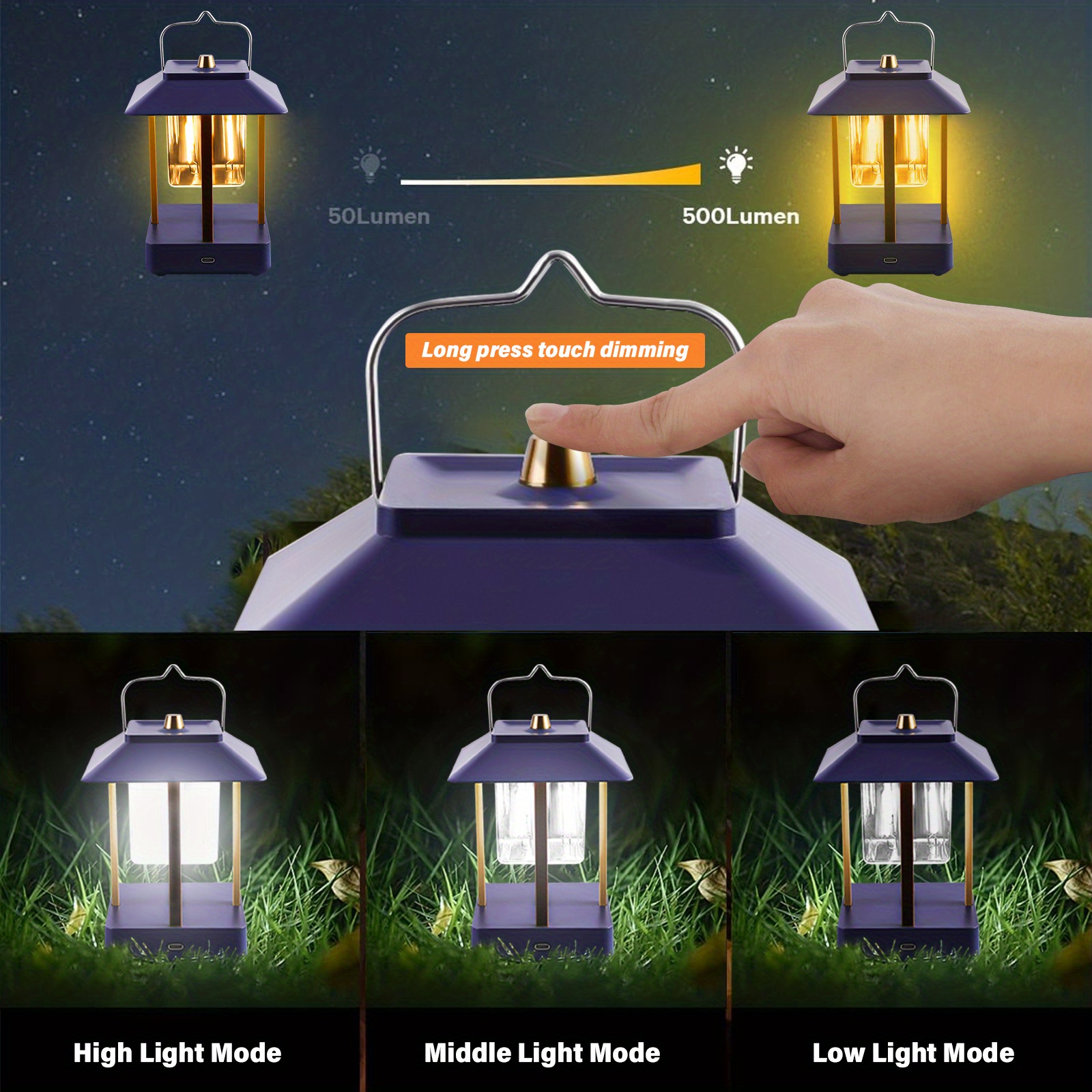 Camping Light,LED Tent Lanterns, Rechargeable Light IPX4