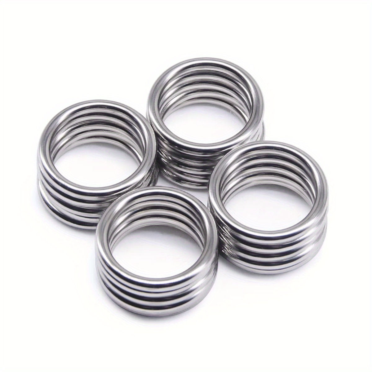 E-shop Set mit 20 galvanisierten O-Ringen aus Zinklegierung in verschiedenen Farbtönen, geeignet für Hardware, , Gürtel und Bastelprojekte.
