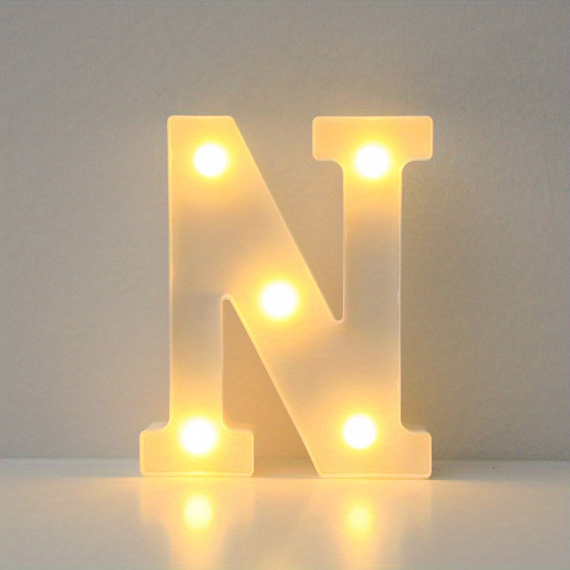 10 letras decorativas con luces LED, marquesina de plástico blanco de 6.3  pulgadas, contiene todos los números, para luz nocturna, decoración de