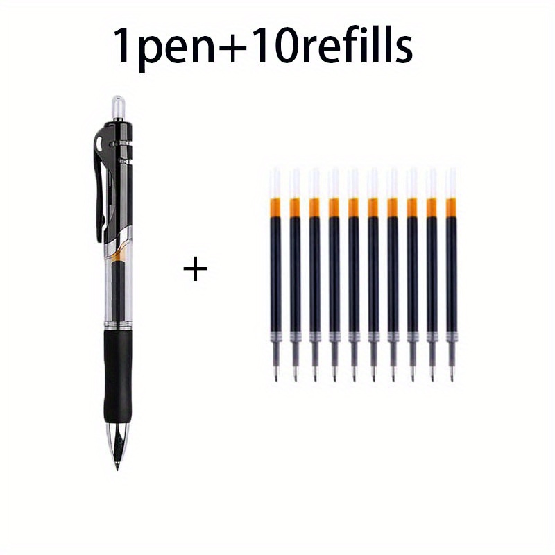 25PCS Gel pen Set Neutral Pen smooth writing fastdry 0.5mm Black blue red  color Replacable refill school Stationery Supplies