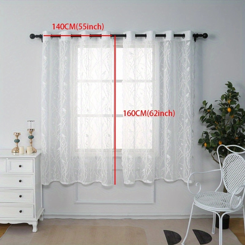 1pc White Branch Bird Lace Perforated Window Screen