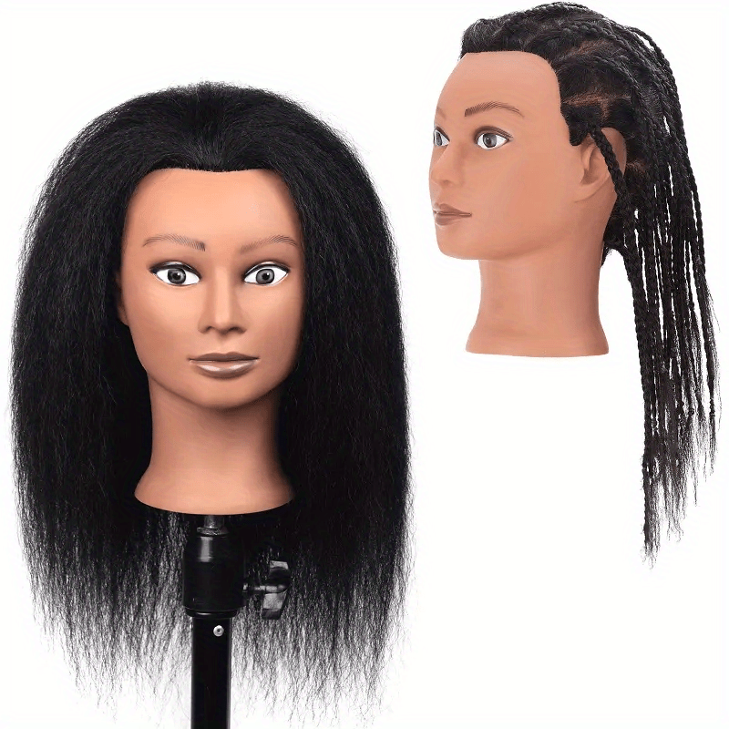 Headdoll Mannequin Head Human Hair African Mannequin Head with 100% Human  Hair Manikin Doll Head for Hair Styling with Cute appearance and embed  Curly
