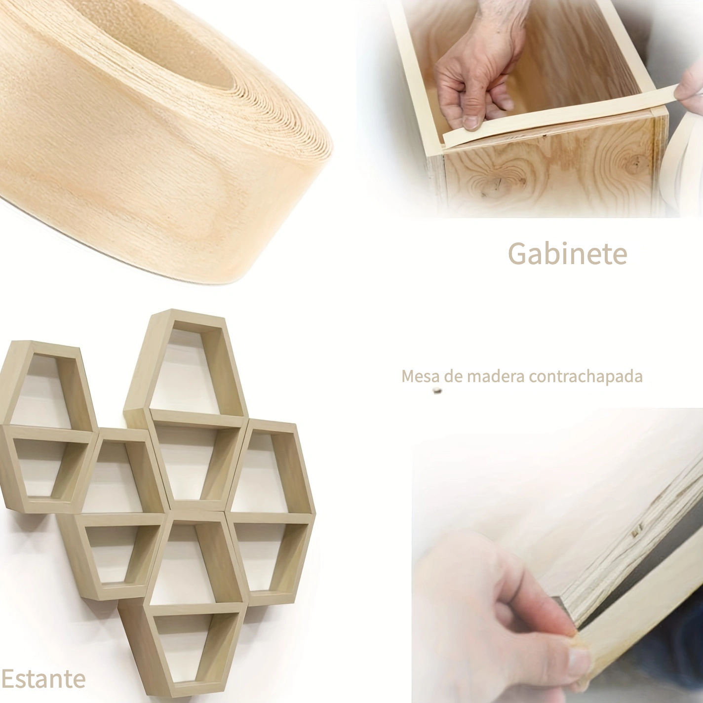 Cinta de borde de PVC decorativo bandas de chapa de madera adhesiva muebles  gabinete superficie de madera