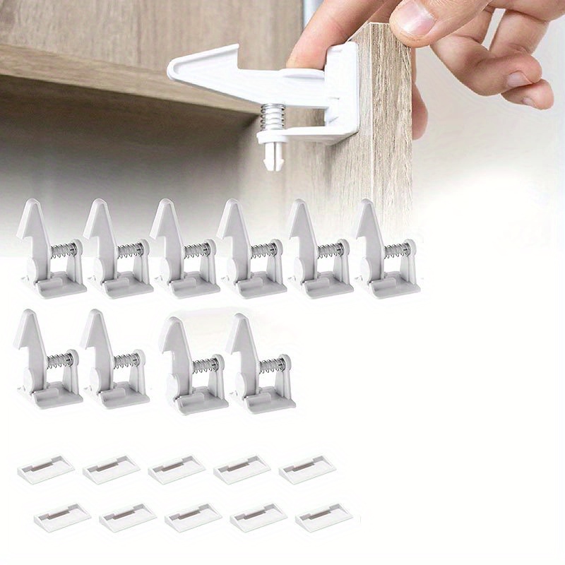 10Pcs Adhesive safety locks Baby safety locks for cabinets Baby
