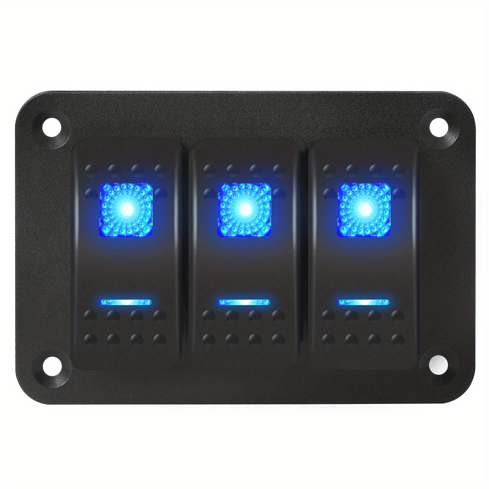 Panneau d'interrupteur à bascule 4 gang avec lumière led bleue