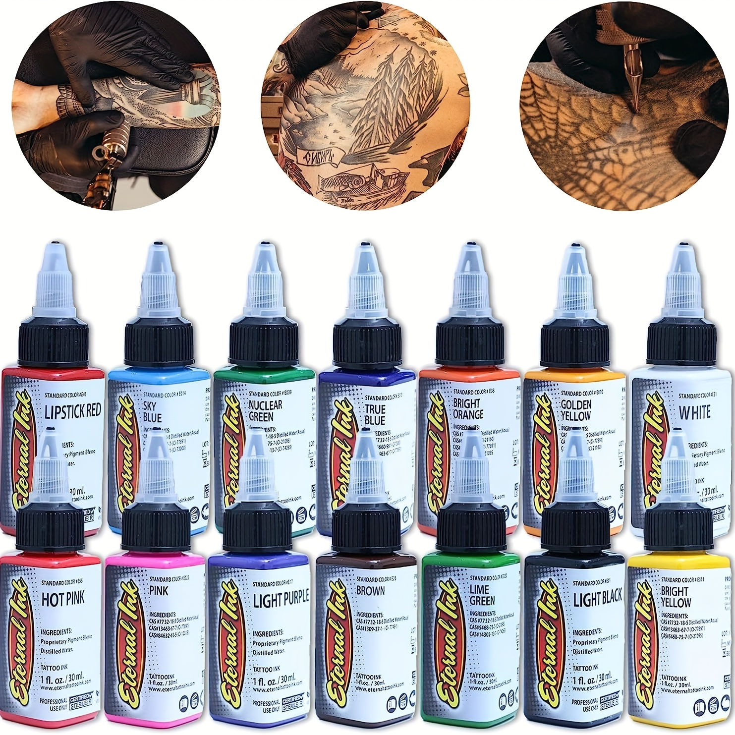 Eternal Ink Tattoo Ink Set in Zombie Colors 12 Color, Size: 1 oz Available at TATSoul Tattoo Supply