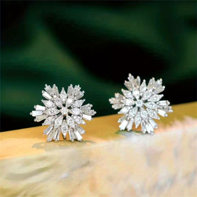 TEMU Shaped Stud Embellished With Zirconia Autumn Fall Ear Decor