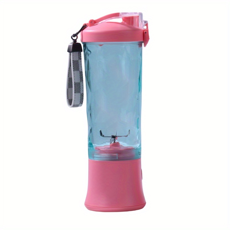Portable Blender Bottle, Cordless Smoothies Blender, 500ml USB Rechargeable Mixer  Bottle, Juicer Bottle, Pink-1Pcs 