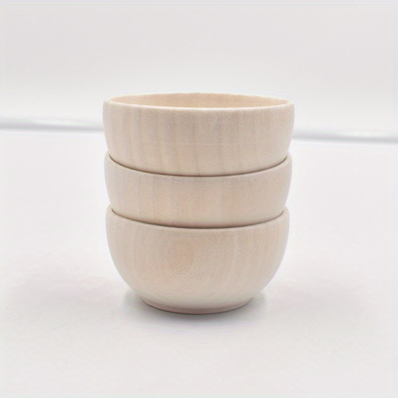 5pcs natural wooden bowls 30x57mm diy crafts home decor accents   paintable toys details 2