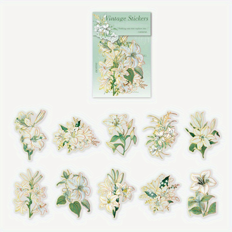 DIY Decorative Scrapbooking Paper and Stickers Pack Flowers