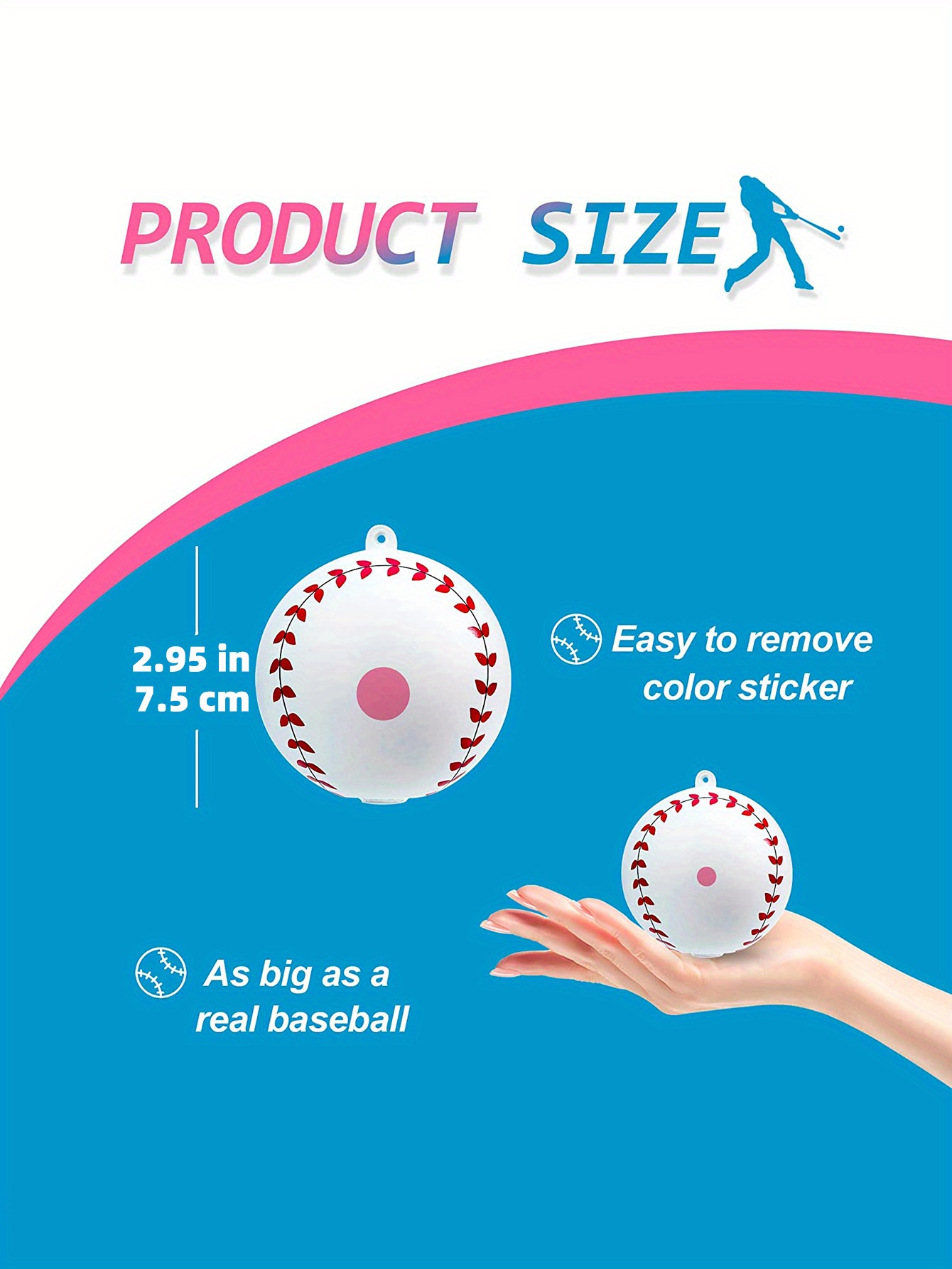  Gender Reveal Baseball Set - (1 Blue Ball, 1 Pink Ball)  Exploding with Powder - Best Idea for Boy or Girl Baby Revealing Party Cute  Gender Reveal Ideas Explosive Gender