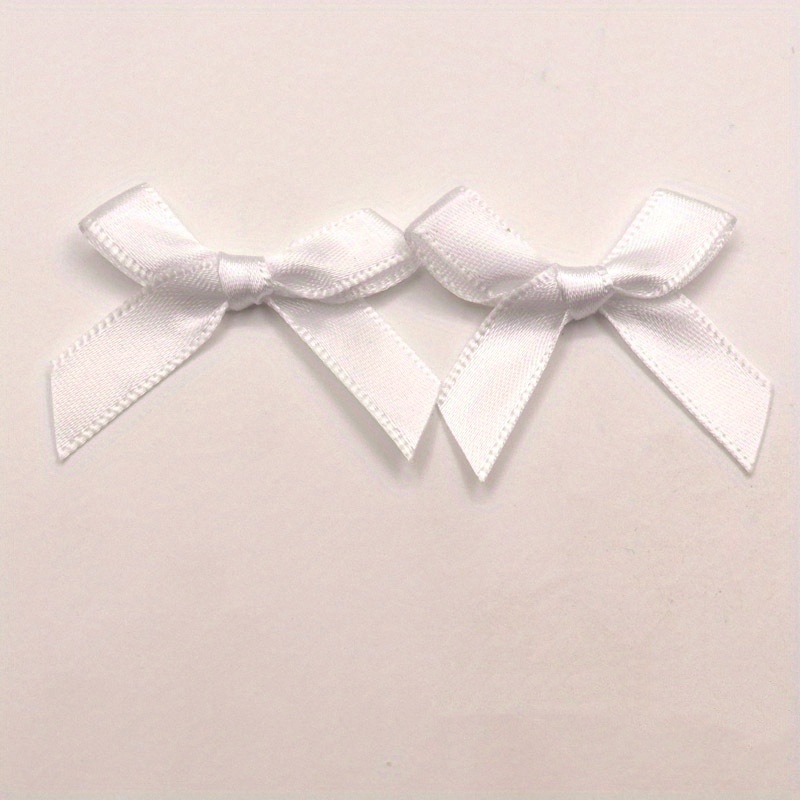 Satin Ribbon Bows Knot Craft Bows White Small Flower - Temu