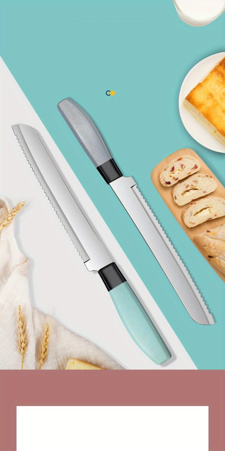 1pc stainless steel sawtooth bread knife commercial baking knife cutting toast cake special knife household cutting sandwich knife details 0