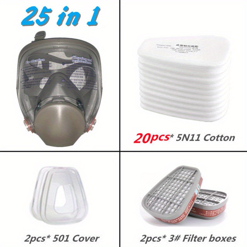 Masque respiratoire complet réutilisable 17 en 1 réutilisable 6800