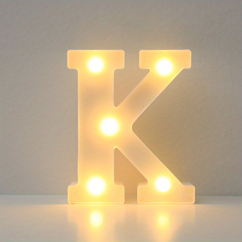 10 letras decorativas con luces LED, marquesina de plástico blanco de 6.3  pulgadas, contiene todos los números, para luz nocturna, decoración de