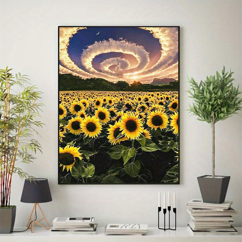 1pc 5d Diy Artificial Full Round Diamonds Painting Set For Adults Beginners  Frameless Flowers Pattern Diamonds Art For Home Wall Decoration And Gift