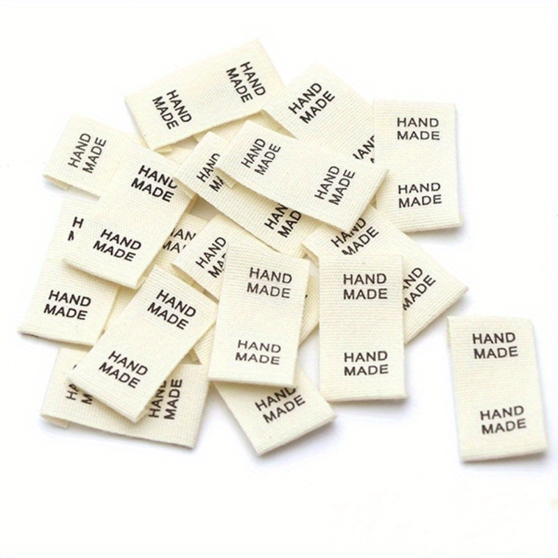 17Pcs Handmade Labels For Clothes Made With Cotton Tags Hand Made Label For  Diy Hats Knitting Tags Sewing Accessories