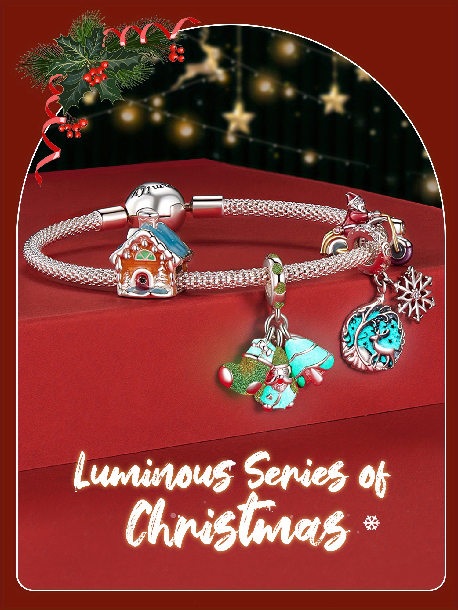 5 Styles 925 Sterling Silver Beads Pendants Christmas - Temu