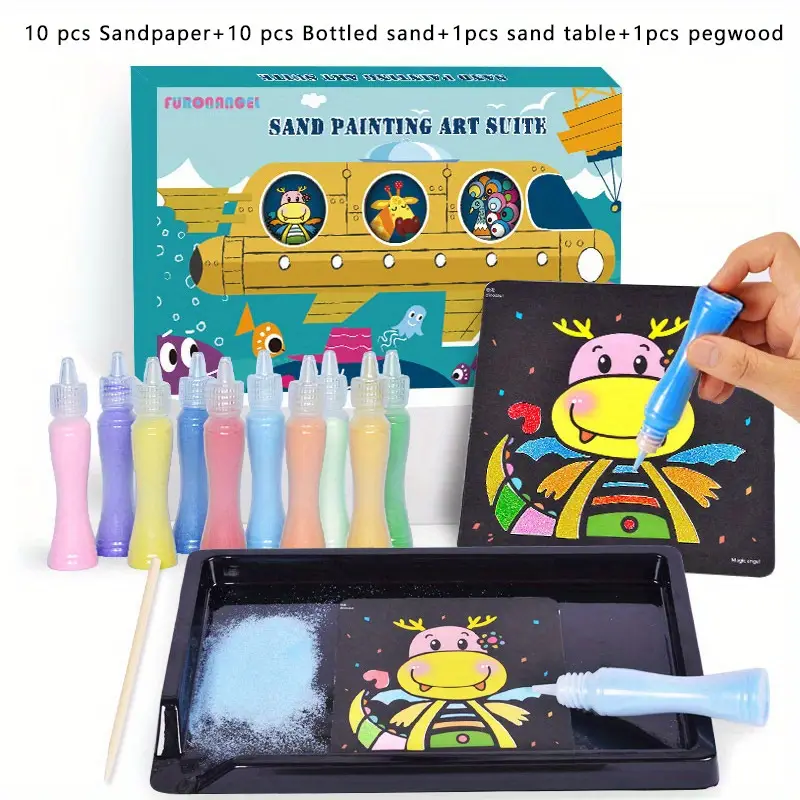 Children's Sand Painting Set Handmade Diy Colored Sand Toys - Temu United  Arab Emirates