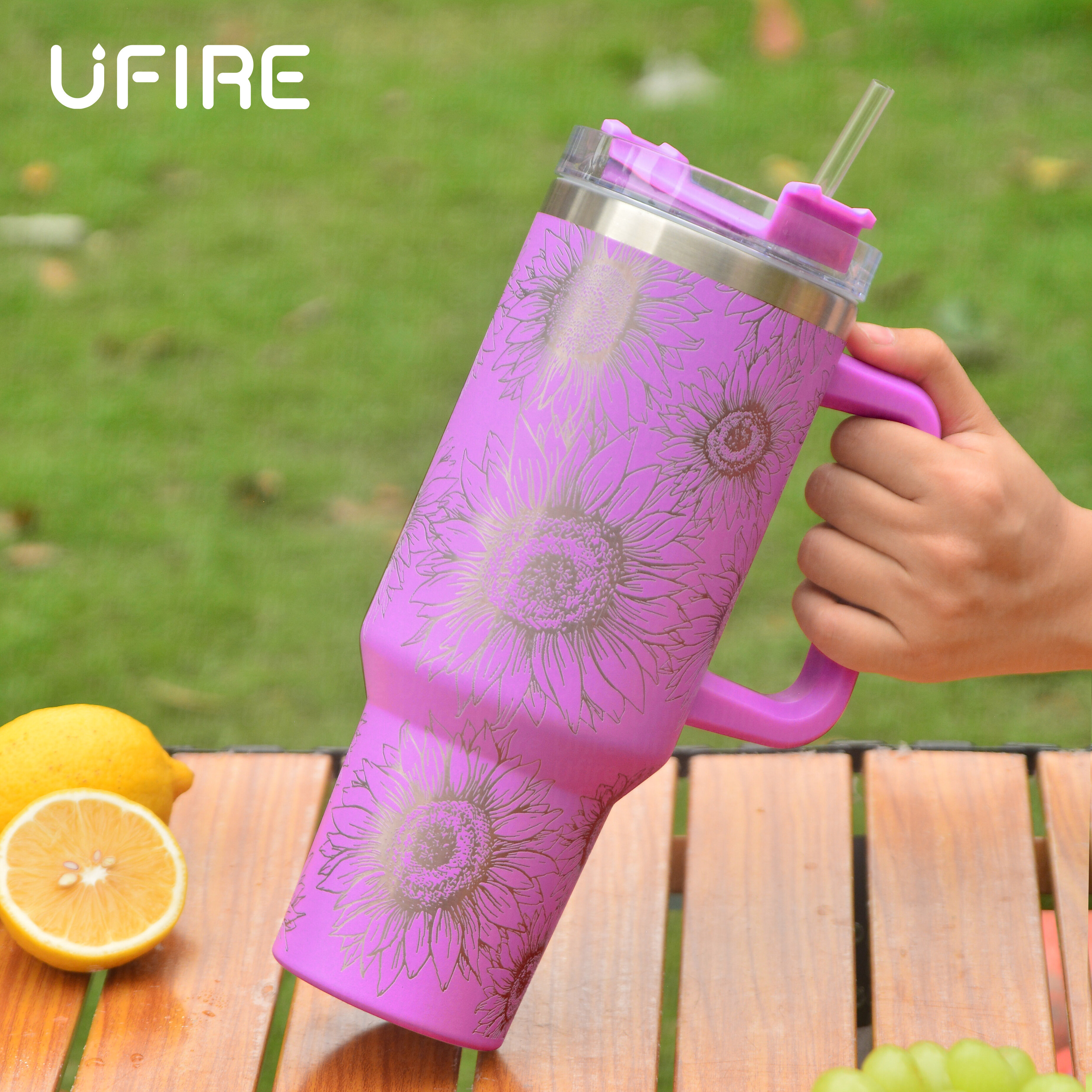 Handle Insulated Cup- True Purple (40oz) – The Silver Strawberry