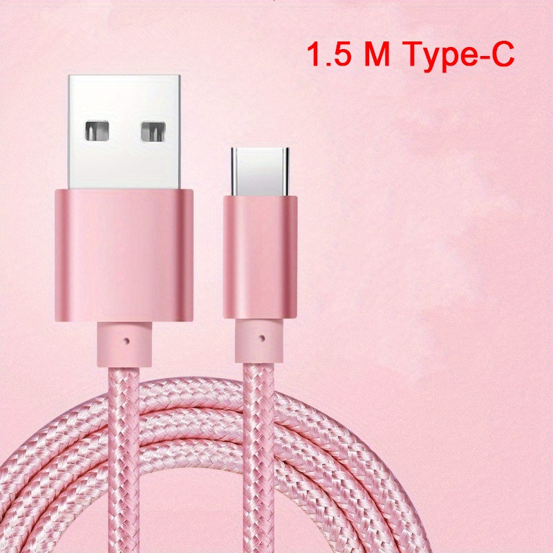 1pc Cable De Carga Usb Trenzado Ronny Extra Largo Cable De - Temu Mexico