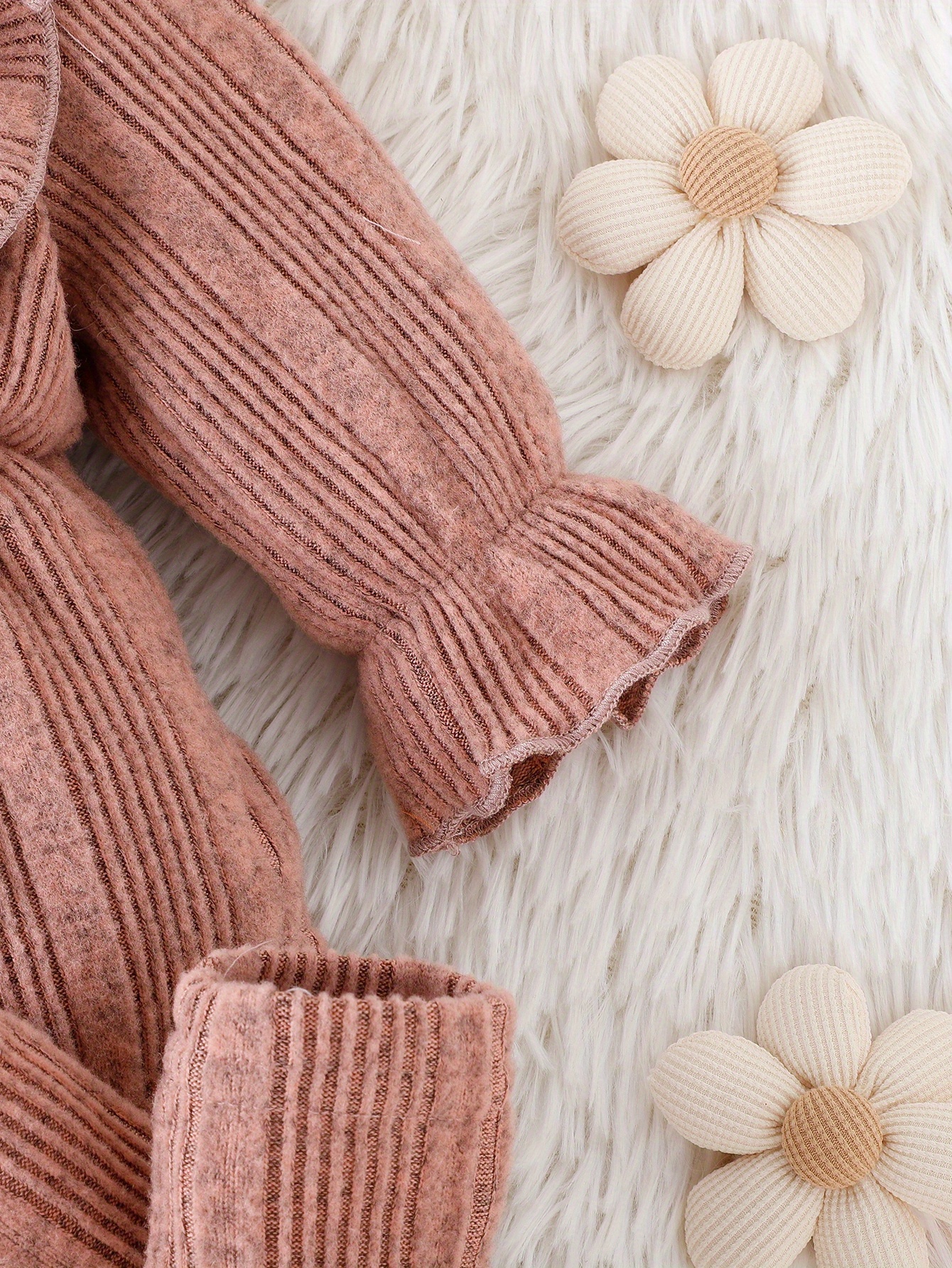 3pcs baby girl   lace bow onesie headband socks set fall winter warm outwear   moms gift details 6