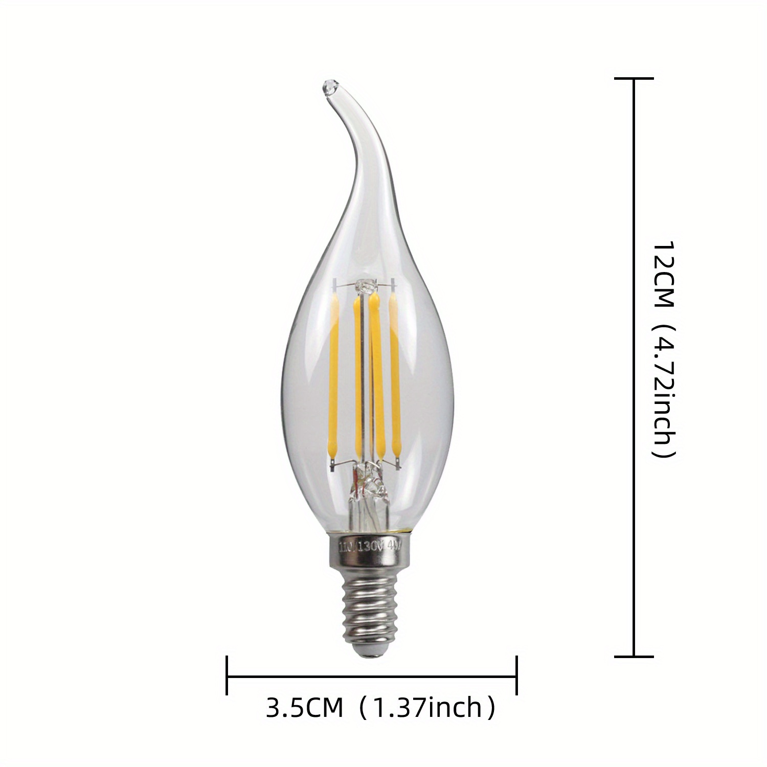 Ampoule LED à filament Bougie - Ambrée - 4W - E14 - Vintage - ®