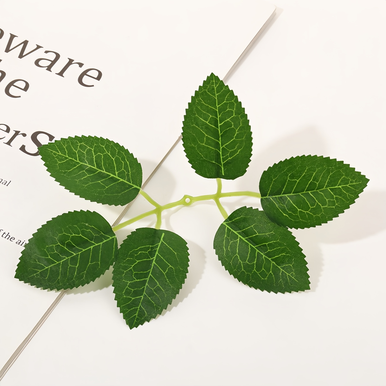 Artificial Green Leaves, Bulk Silk Greenery Fake Rose Flower Leaves For Diy Wedding Bouquets