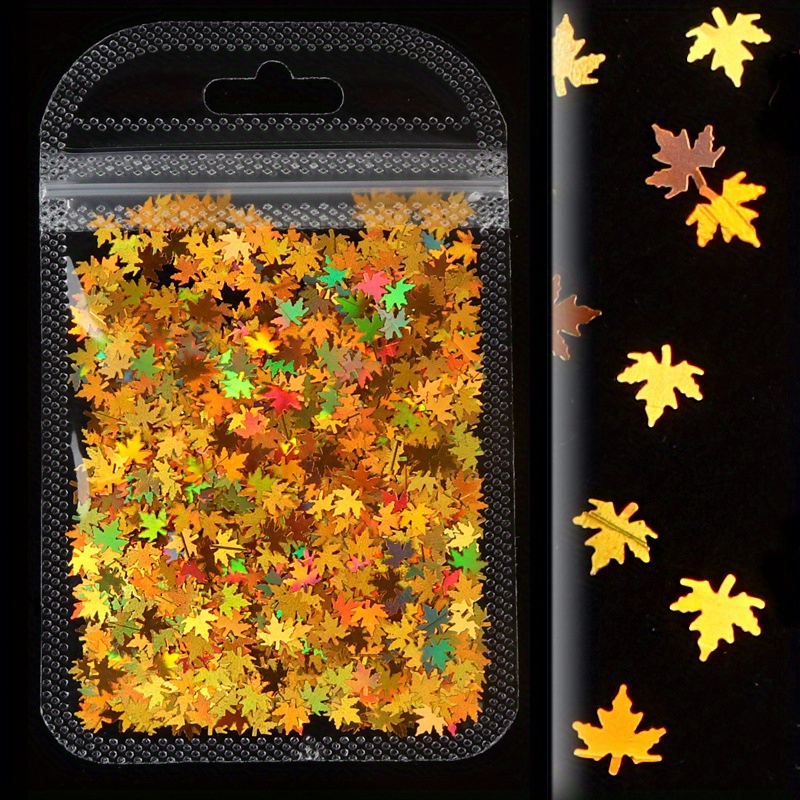 Confettis Feuilles D'érable – 0.5 Oz – Foil Multicolore – Automne / Thanksgiving